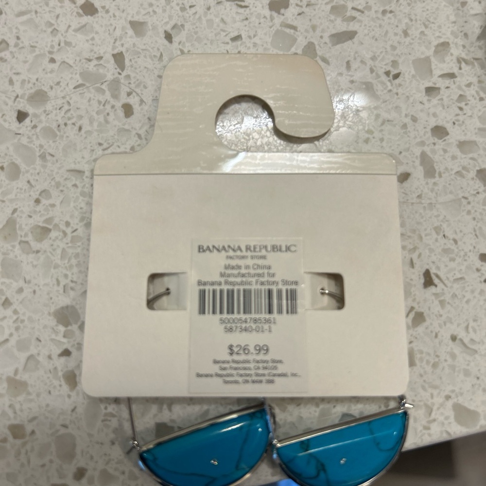 Banana Republic Silver and Turquoise Earrings - Picture 3 of 3